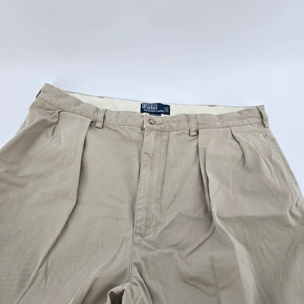 Polo Ralph Lauren Andrew Pant Mens‎ Pleated Chino Khaki 40x30